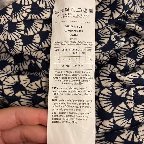 Weekend Max Mara - Ramo Wrap Dress - Print - Navy Blue and White - New/No Tags - Picture 9 of 9